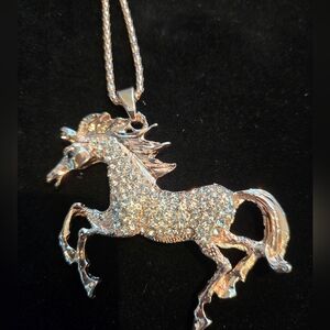 Sparkling Horse Pendant Necklace